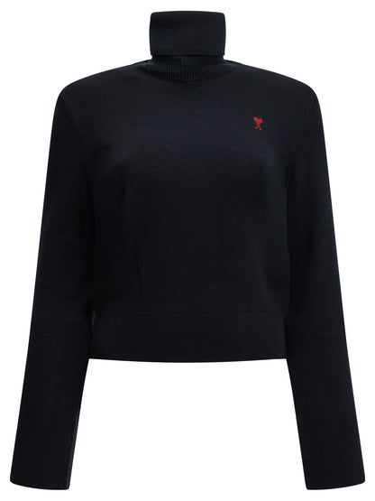 Ami Paris "Ami de Coeur" Turtleneck Sweater - Blue