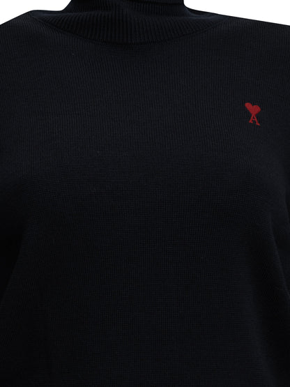 Ami Paris "Ami de Coeur" Turtleneck Sweater - Blue