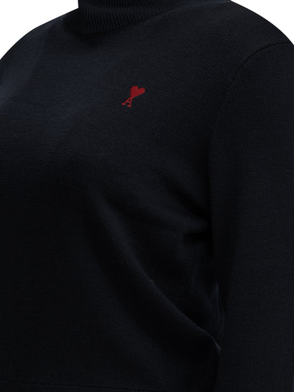 Ami Paris "Ami de Coeur" Turtleneck Sweater - Blue