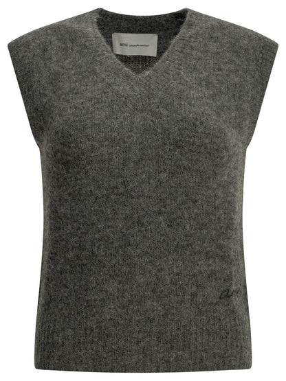 Ami Paris Logo Vest - Grey