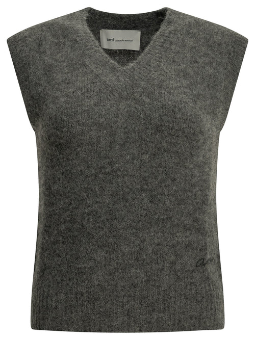 Ami Paris Logo Vest - Grey