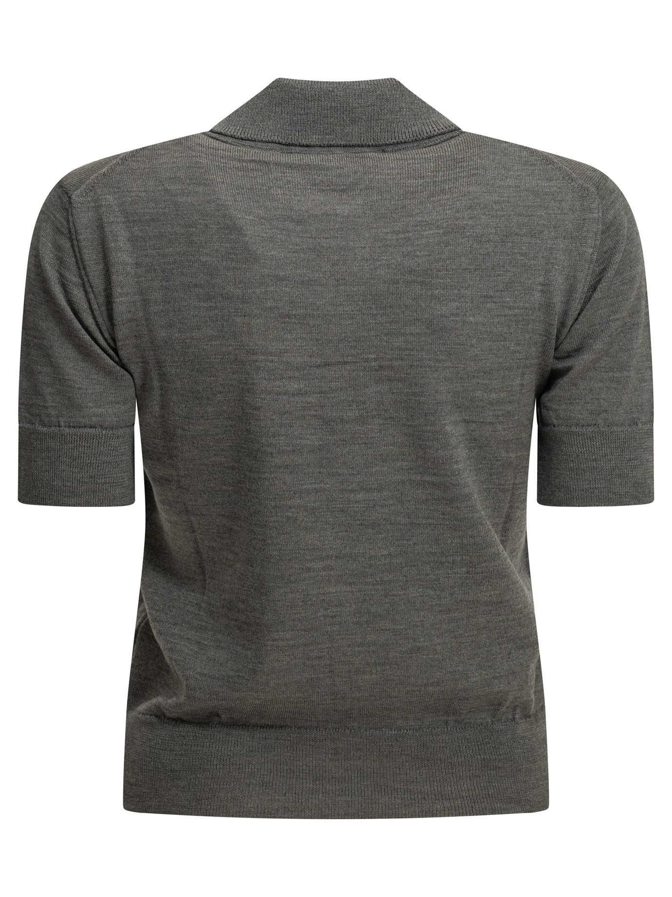 Ami Paris Merino wool polo shirt - Grey