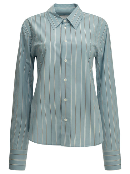Ami Paris Casual Shirt with Logo - Light Blue