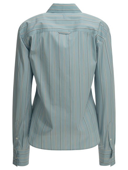 Ami Paris Casual Shirt with Logo - Light Blue
