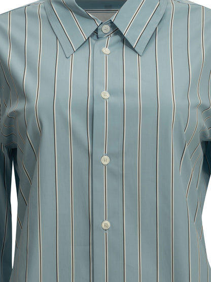 Ami Paris Casual Shirt with Logo - Light Blue