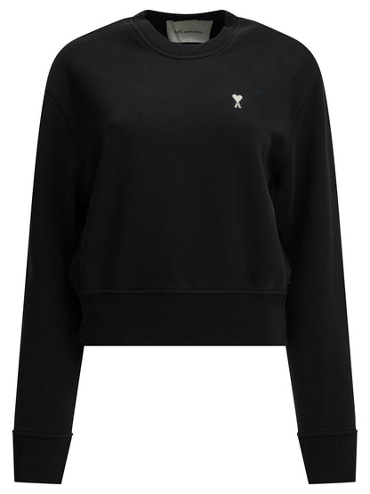 Ami Paris "Ami de Coeur" Crew-Neck Sweatshirt - Black