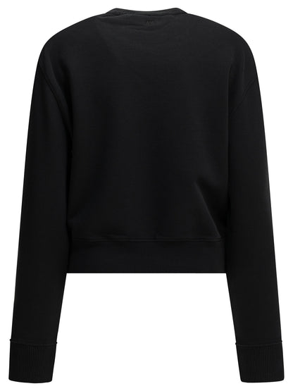 Ami Paris "Ami de Coeur" Crew-Neck Sweatshirt - Black