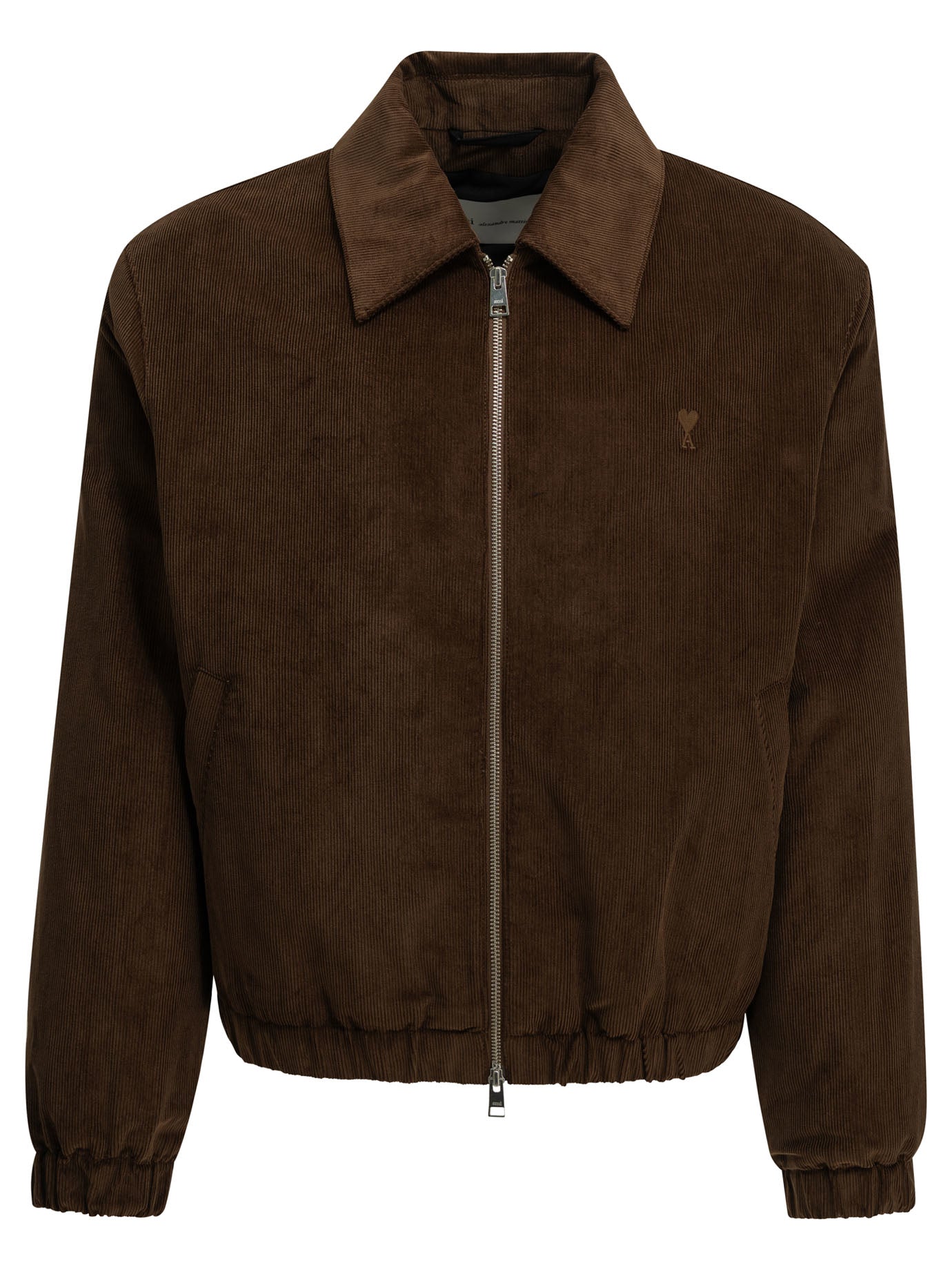 Ami Paris "Ami de Coeur" Bomber Jacket - Brown