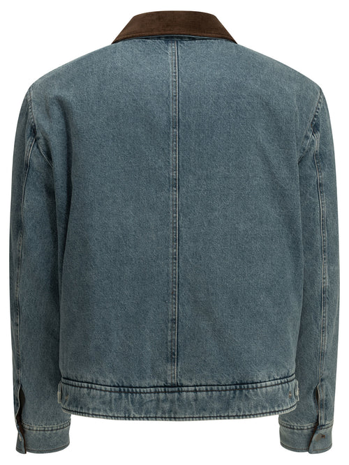 Ami Paris "Ami de Coeur" Denim Jacket - Light Blue