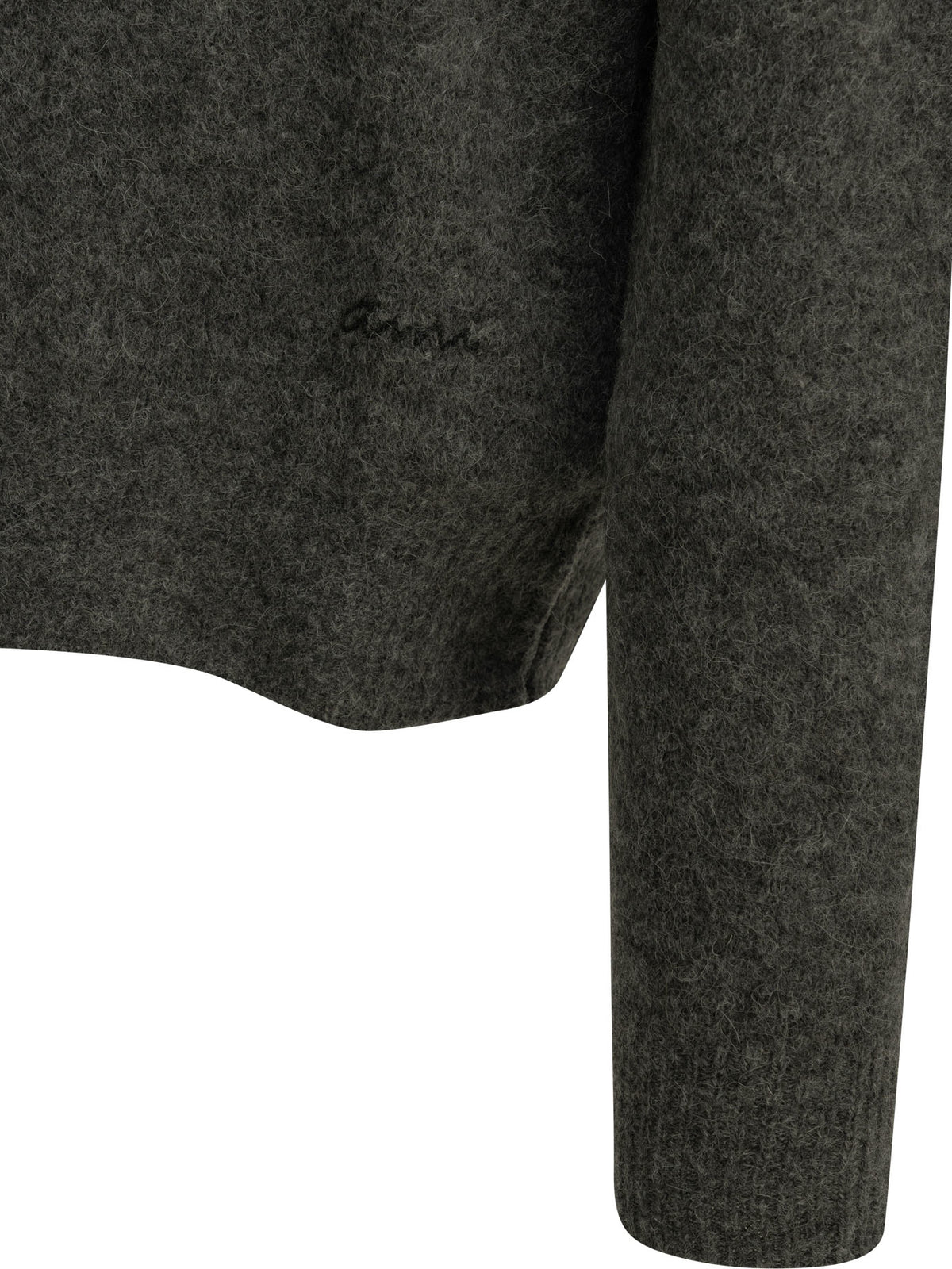 Ami Paris Polo Sweater with Logo - Grey