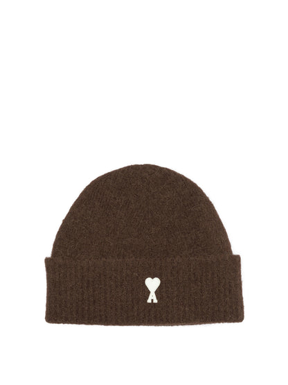 Ami Paris Alpaca Beanie - Brown