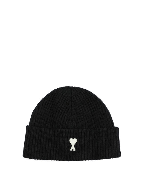 Ami Paris "Ami de Coeur" Beanie - Black
