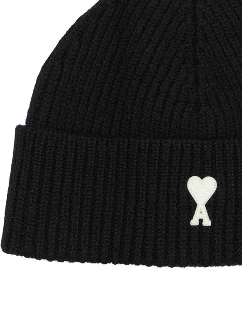 Ami Paris "Ami de Coeur" Beanie - Black