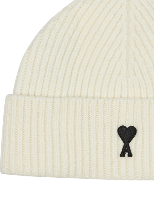 Ami Paris "Ami de Coeur" Beanie - White