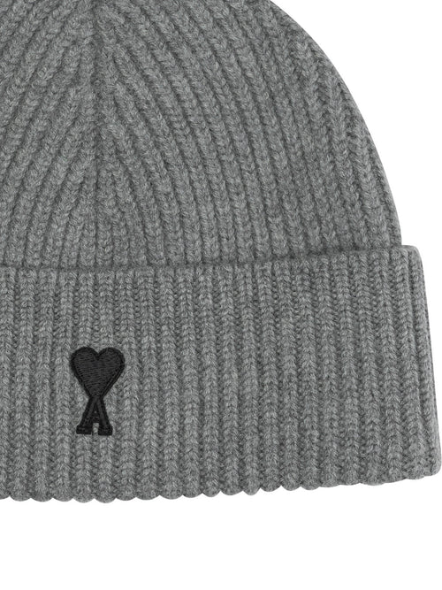 Ami Paris "Ami de Coeur" Beanie - Grey