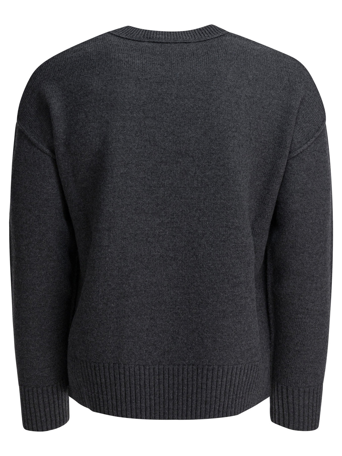 Ami Paris "Ami de Coeur" Crew-Neck Sweater - Grey