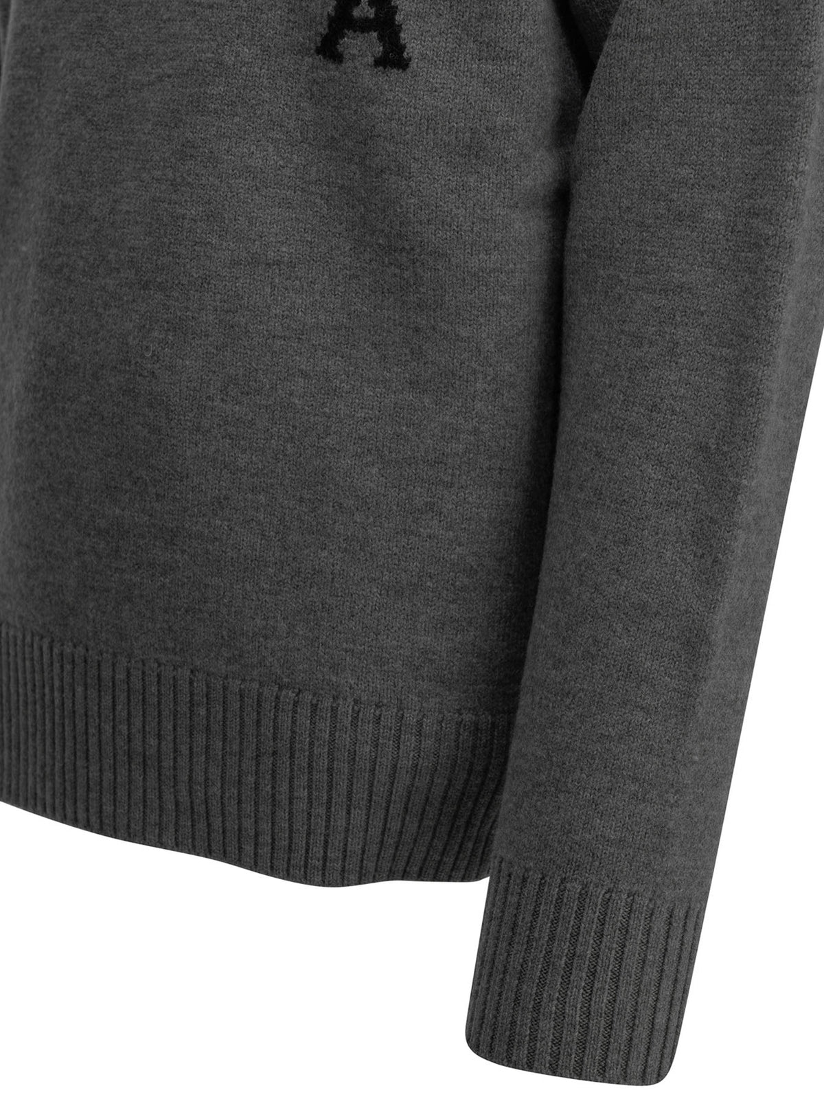 Ami Paris "Ami de Coeur" Crew-Neck Sweater - Grey