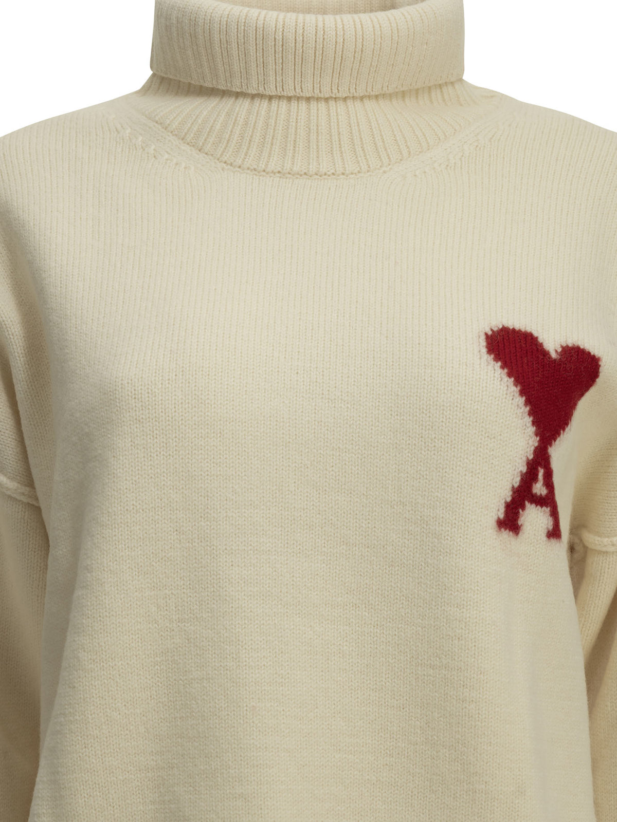 Ami Paris "Ami de Coeur" Turtleneck Sweater - White