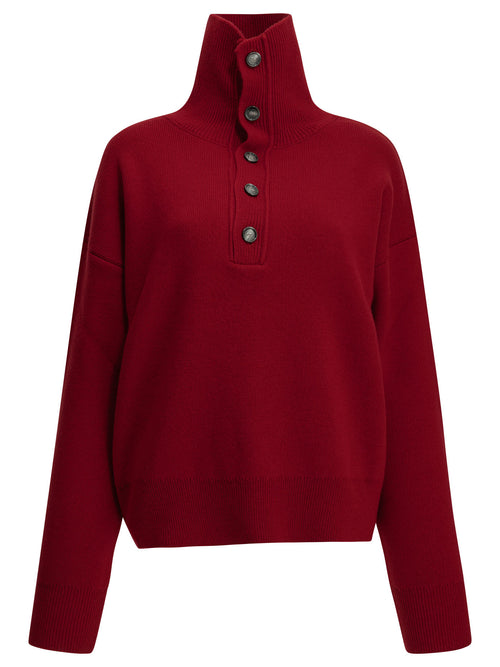 Ami Paris Wool Turtleneck Sweater - Red