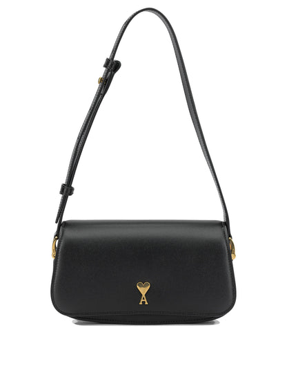Ami Paris "Paris Paris" Small Shoulder Bag - Black