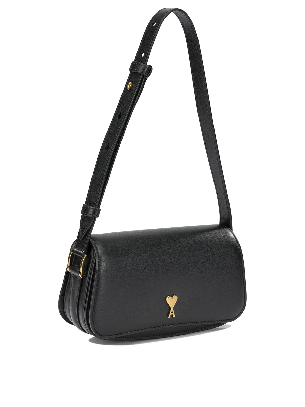 Ami Paris "Paris Paris" Small Shoulder Bag - Black