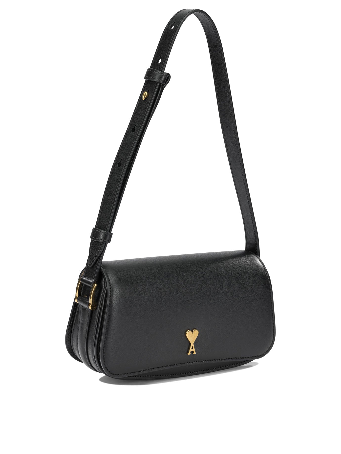 Ami Paris "Paris Paris" Small Shoulder Bag - Black