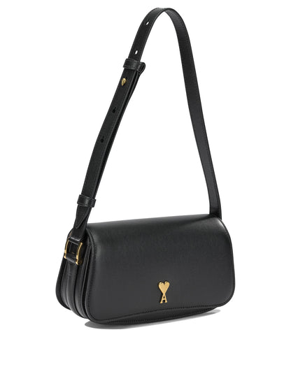 Ami Paris "Paris Paris" Small Shoulder Bag - Black