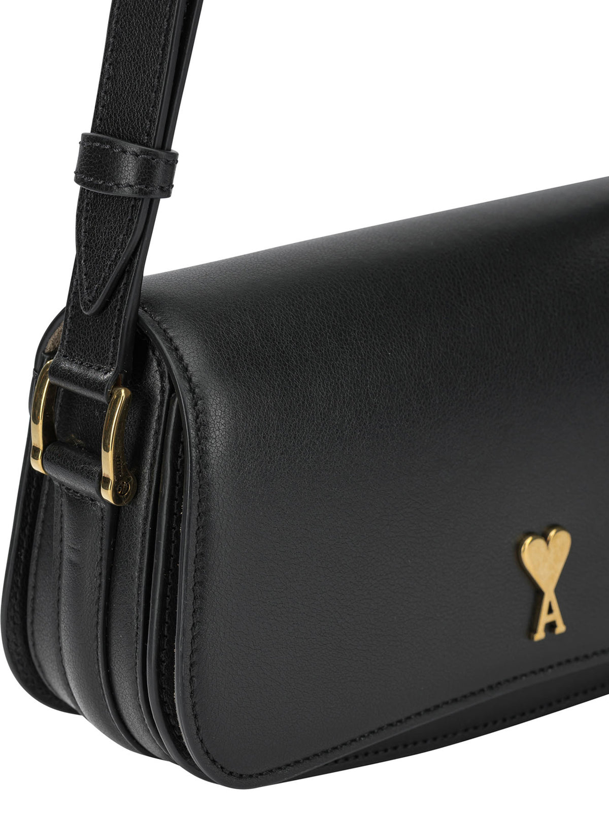 Ami Paris "Paris Paris" Small Shoulder Bag - Black