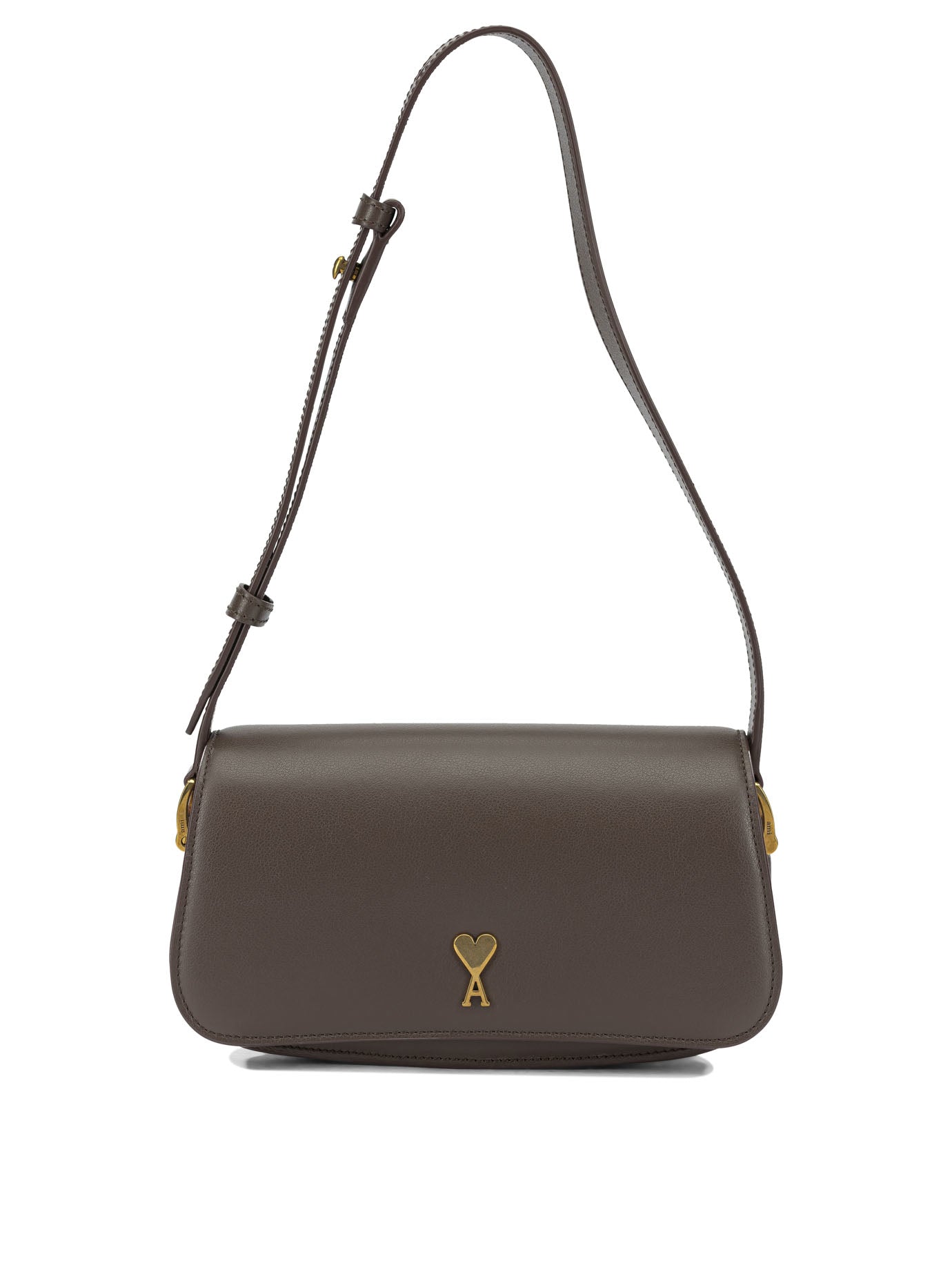 Ami Paris "Paris Paris" Small Shoulder Bag - Brown
