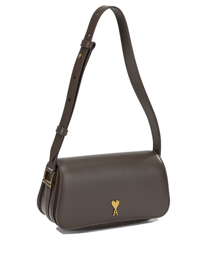 Ami Paris "Paris Paris" Small Shoulder Bag - Brown