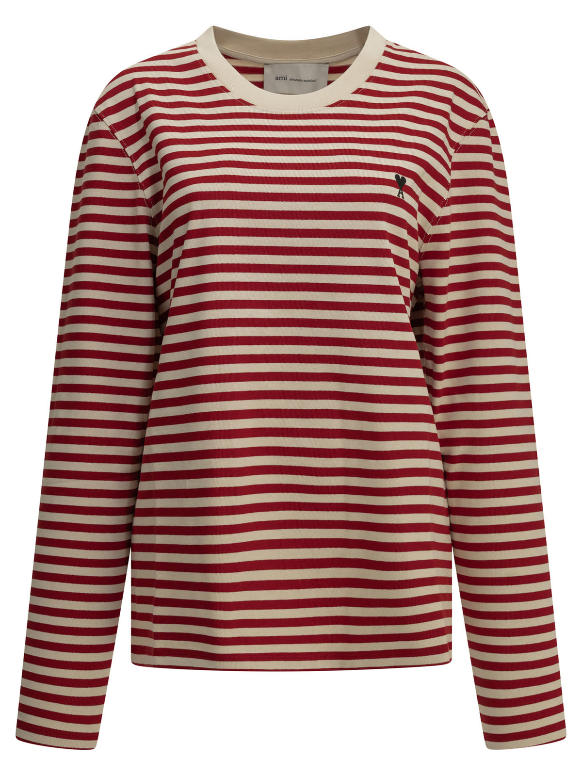 Ami Paris "Marinière" Crew-Neck T-Shirt - Red