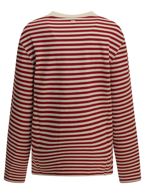 Ami Paris "Marinière" Crew-Neck T-Shirt - Red