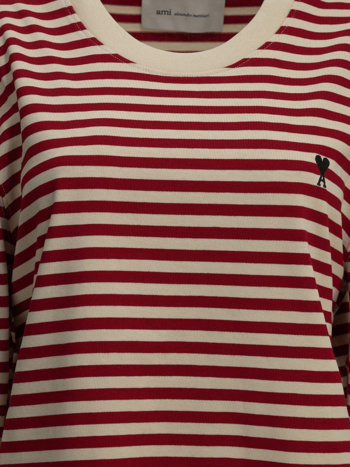 Ami Paris "Marinière" Crew-Neck T-Shirt - Red