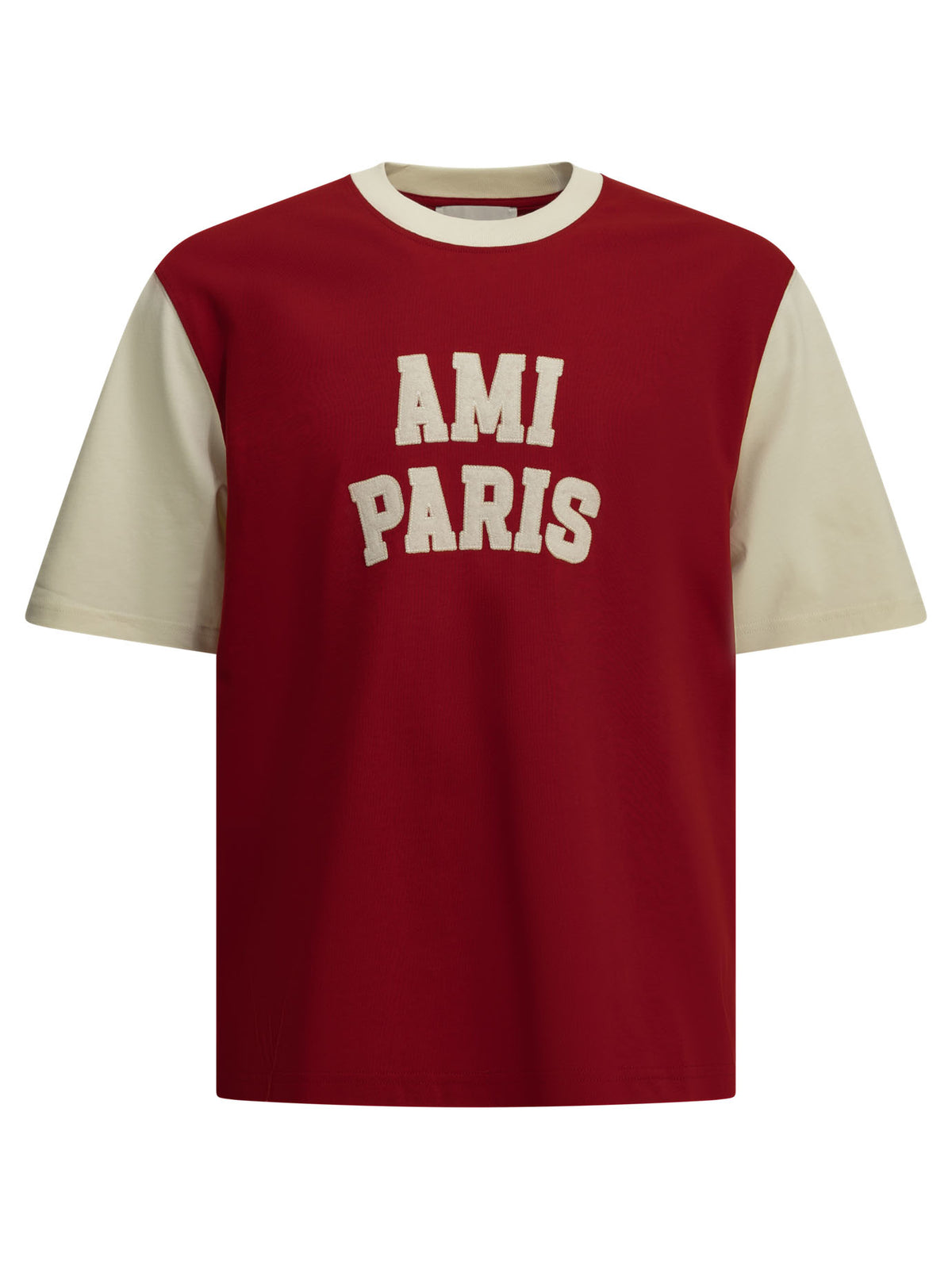 Ami Paris Crewneck T-shirt with logo - Red