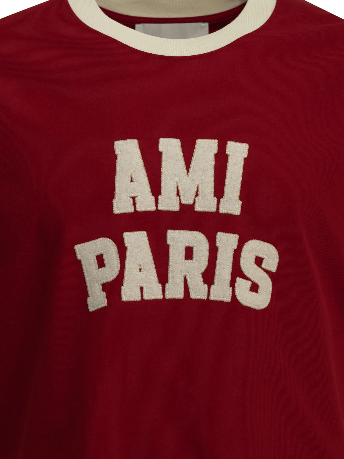 Ami Paris Crewneck T-shirt with logo - Red
