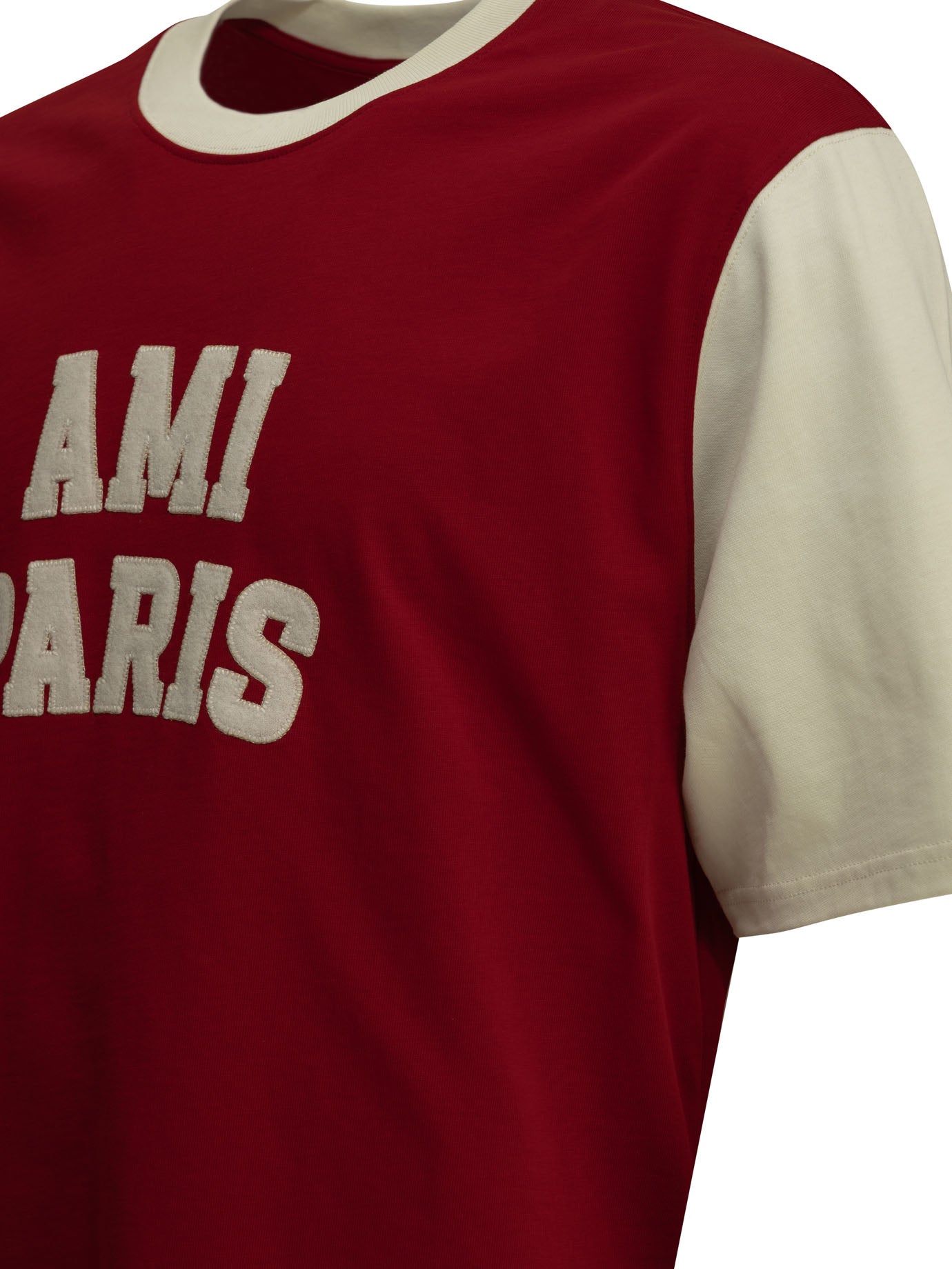 Ami Paris Crewneck T-shirt with logo - Red