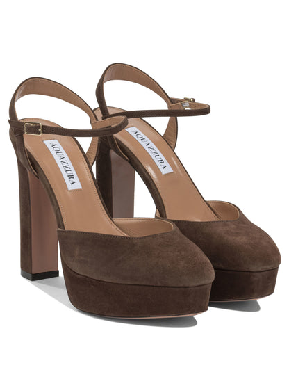 Aquazzura "Amira Plateau 110MM" Slingback - Brown