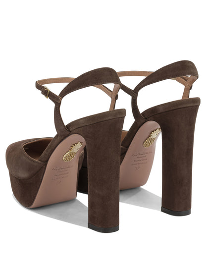 Aquazzura "Amira Plateau 110MM" Slingback - Brown