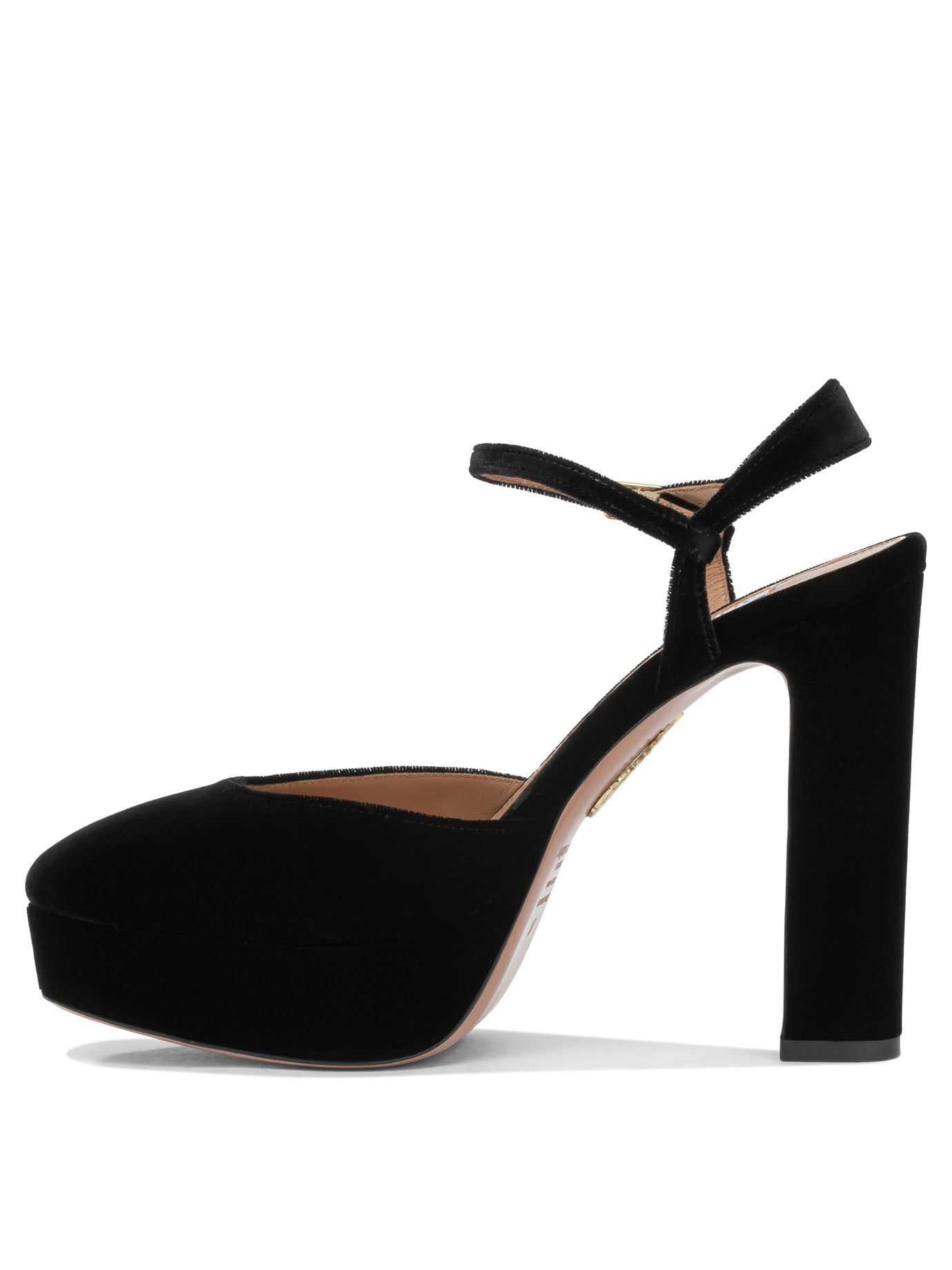 Aquazzura "Amira Plateau 110MM" Slingback - Black