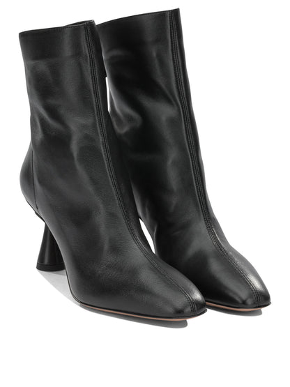 Aquazzura "Amore 75 mm" Ankle Boots with Zipper - Black