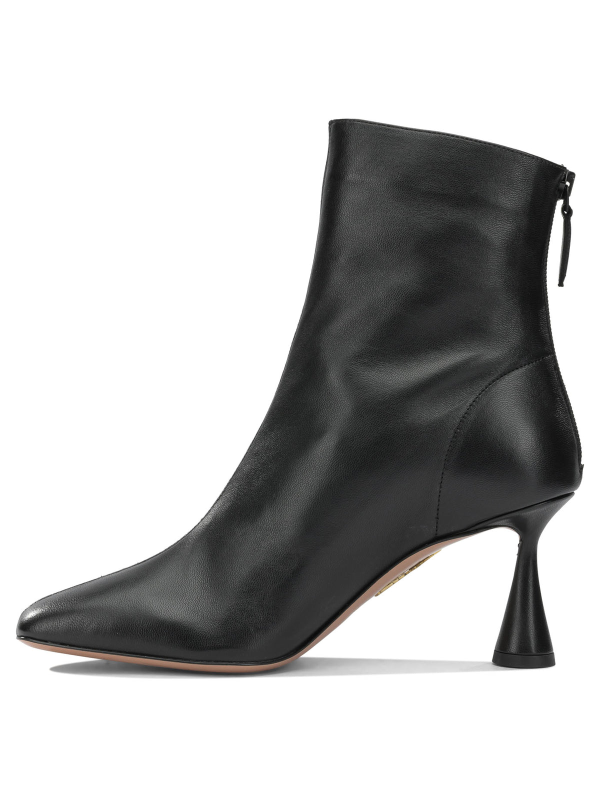Aquazzura "Amore 75 mm" Ankle Boots with Zipper - Black