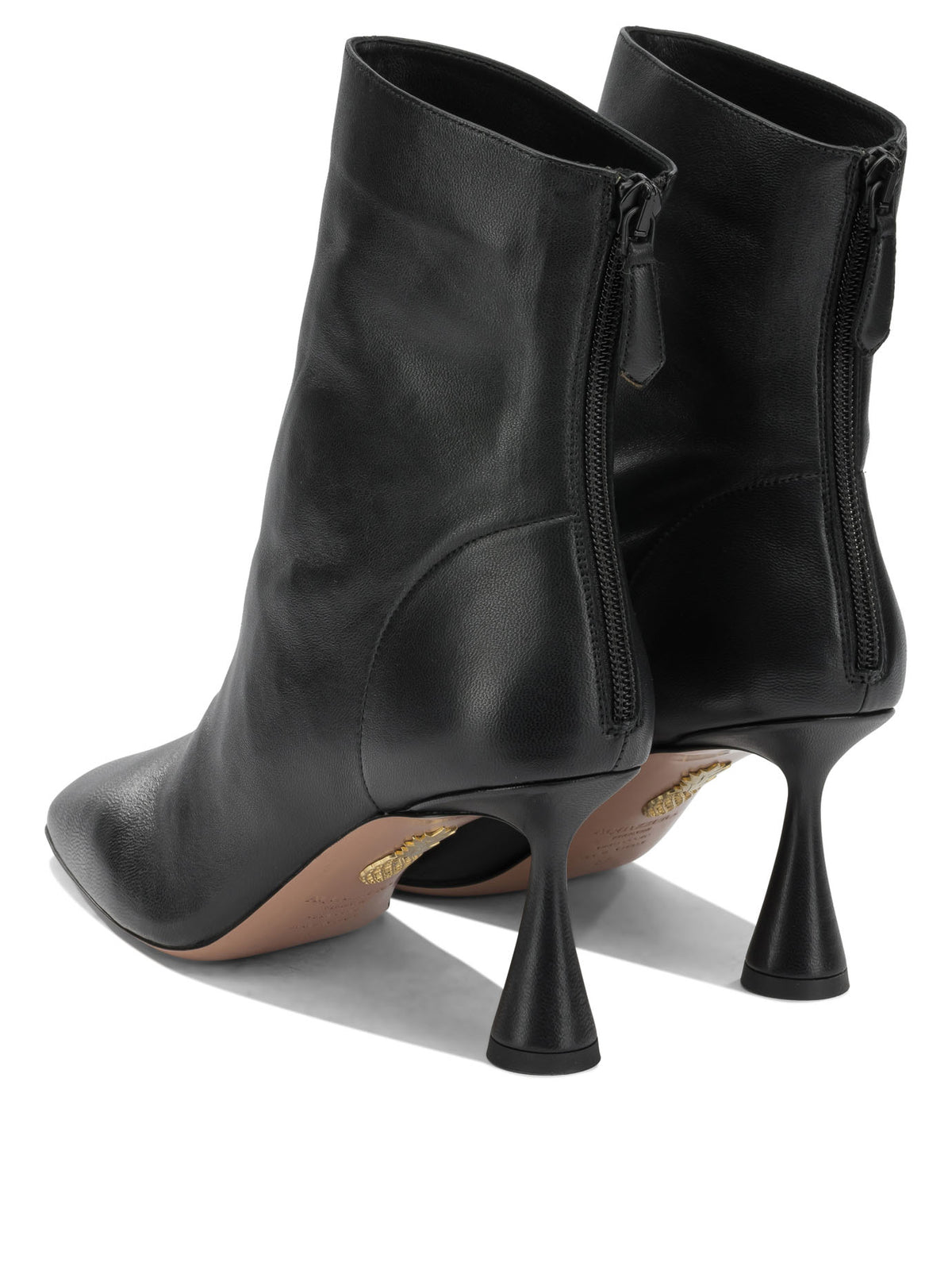 Aquazzura "Amore 75 mm" Ankle Boots with Zipper - Black