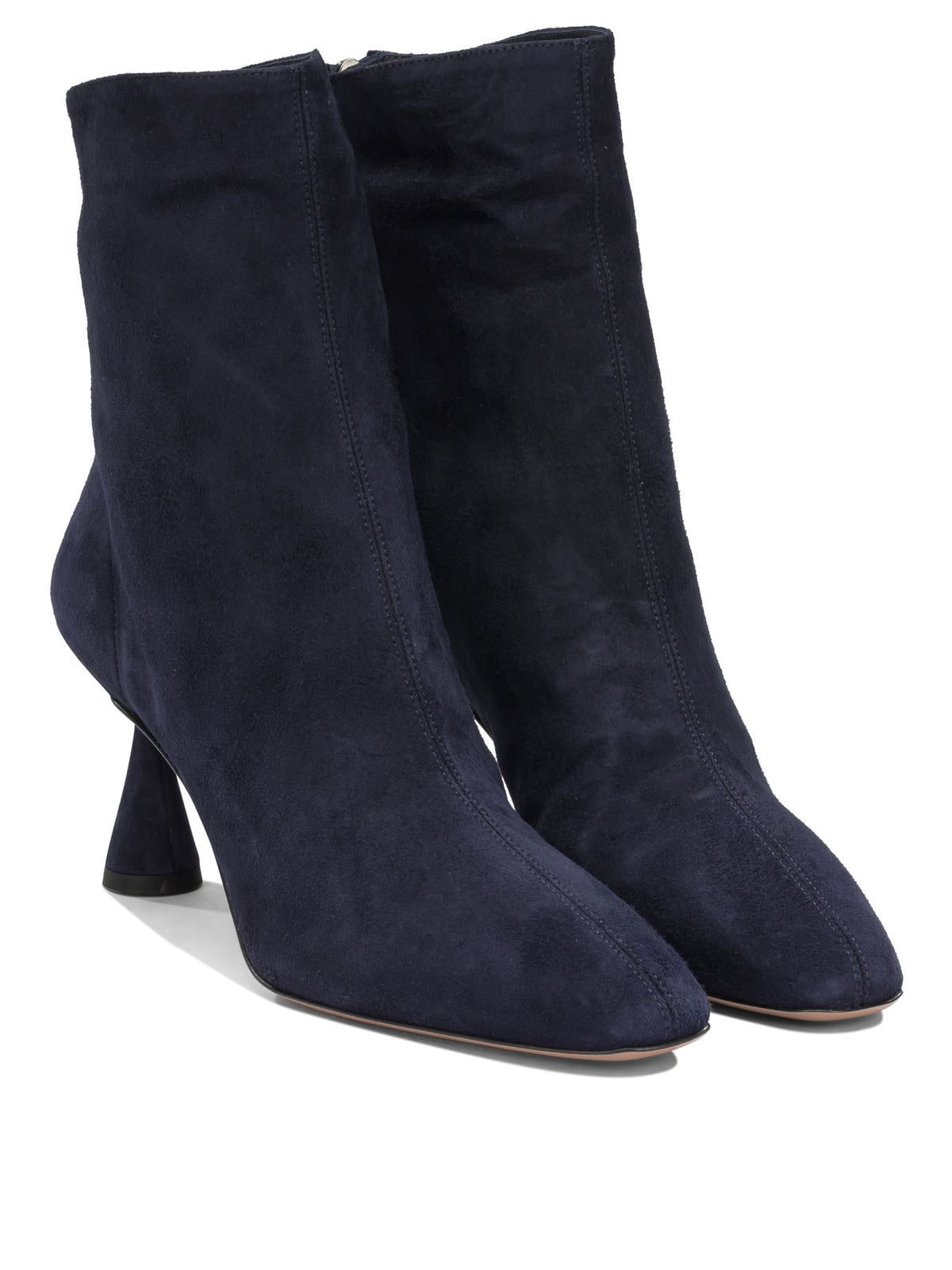 Aquazzura "Amore 75 mm" Ankle Boots with Zipper - Blue