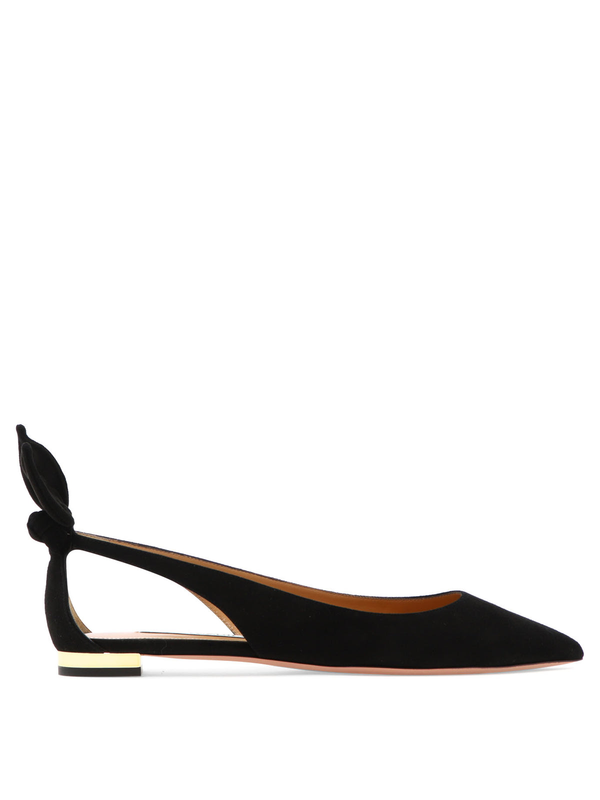 Aquazzura "Bow Tie Ballet" Classic Ballet Flats - Black