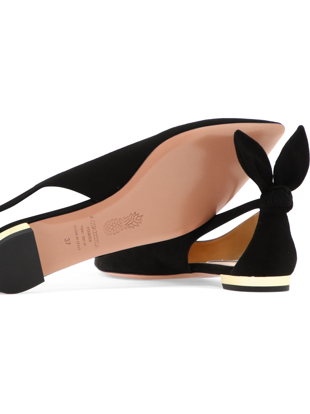 Aquazzura "Bow Tie Ballet" Classic Ballet Flats - Black