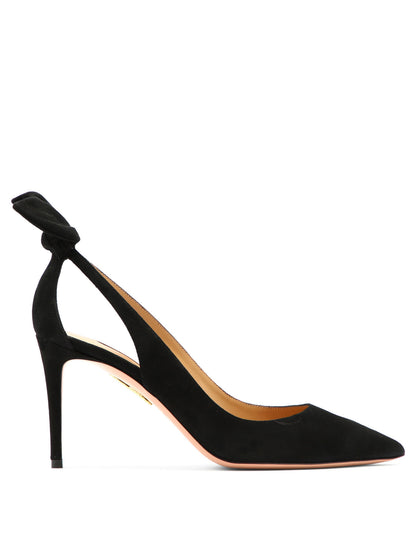 Aquazzura "Bow Tie 85 mm" Décolleté - Black