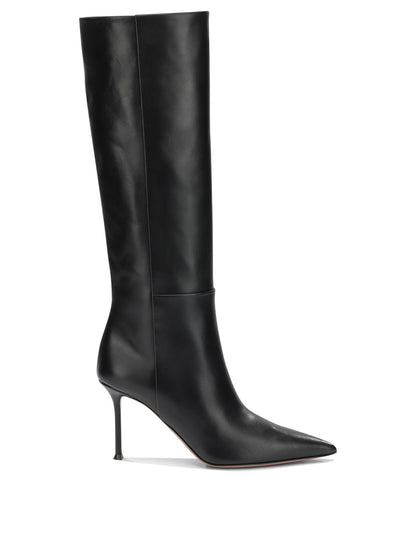 Aquazzura "Harper 85MM" Knee-High Boots - Black