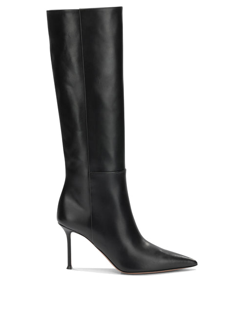 Aquazzura "Harper 85MM" Knee-High Boots - Black