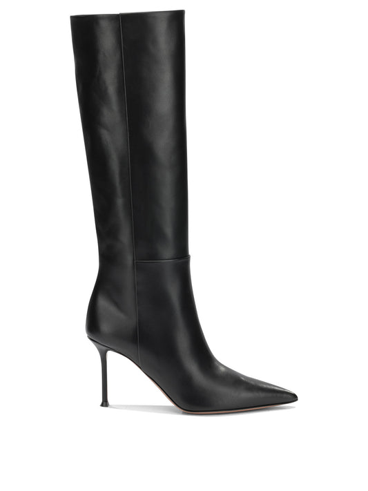 Aquazzura "Harper 85MM" Knee-High Boots - Black