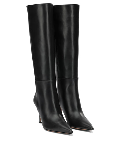 Aquazzura "Harper 85MM" Knee-High Boots - Black